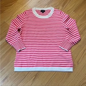 EUC J. Crew Striped Cashmere Poppy Sweater SzSm